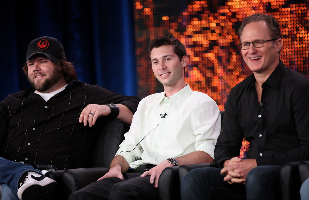 Tyler Labine, Justin Berfield and Todd Holland speak onstage at the FOX 'Sons Of Tucson' portion of the 2010 Winter TCA Tour day 3