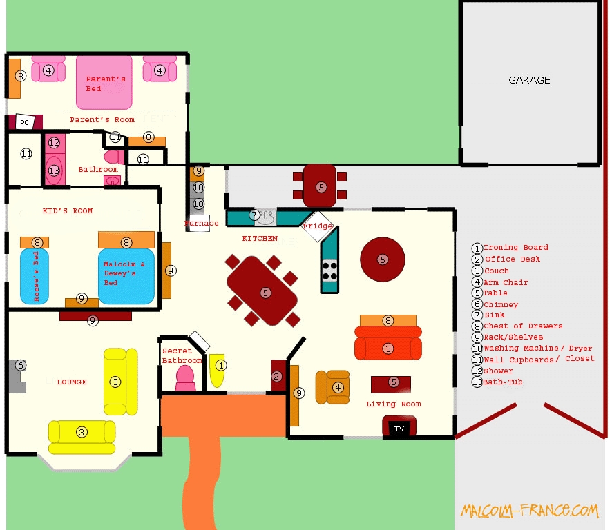 The Wilkerson house floor plan Malcolm in the Middle 