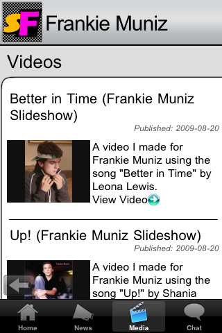 Frankie Muniz SupaFan iPhone App